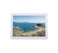 12-inch digital photo frame, wall-mounted electronic photo album advertising machine, 1080p high-definition video player, a must-have for home decoration (Color : White)