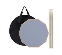 12 Inch Drum Practice Mute Pad - Noise Reducing Sound Off Silencer, Stick Mat With Carry Bag | Classroom Bedroom Apartment Studio Education Home Travel Drumming Equipment