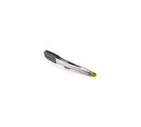 12 inch Elevate Stainless Steel Tongs with silicone, heat resistant tips, space saving lockable handle - Grey / Green