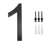12 Inch Floating House Numbers with Screws Modern Acrylic Door Number 30cm Black Mailbox Address Number Sign Exterior Decorative, for Apartment Outside Wall Decor Yard Office Garden Hotel(1)