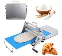 12-Inch Folding Pasta Dough Roller Machine, Stainless Steel Dough Press with 2 Rolling Boards, Adjustable Thickness Doughs Sheeter for Baking Croissants Pizza Pasta White