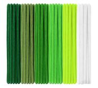 12 Inch Green Pipe Cleaners for Craft Flowers 100 Pcs Flexible Fluffy Pipecleaners for DIY Flowers, Crafts Decorations, Handicrafts (7 mm x 30 cm, Green Series)