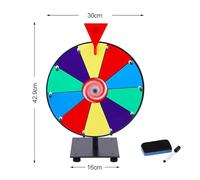 12 Inch Heavy Duty Spinning Prize, 10/12 Slots Color Tabletop Roulette Spinner Wheel of Fortune - Spin The Wheel with Dry Erase Marker & Eraser Win The Fortune Spin Game for Trade Show,10 Color