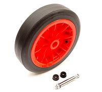 12'' Inch Heavy Duty Wheel & Solid Rubber Tyre Flat Free With Axle Set Wheelbarrow Garden Cart Maximum Weight 120 kg