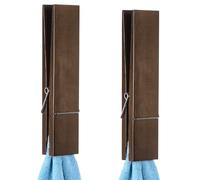 12 Inch Jumbo Wooden Clothespin Set Of 2, Rustic Clothes Clips With Spring For, Laundry Room Décor, Farmhouse, Bathroom, Wedding Use