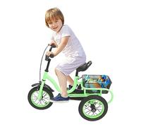 12 Inch Kid's Tricycle, Single Speed 3 Wheel Trike Tricycle with Big Basket, Children's Tricycle, Children's Bike 3 Wheels Bike Tricycle, for children aged 2-5 and 2.95 between 3.77ft, Light Green