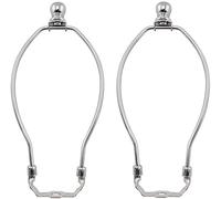 12 Inch Lamp Shade Harp Holder, OZXNO 2-Pack Horn Frame Lamp Shade Bracket with Light Base and Ball Lamp Finial DIY Lighting Replacement Accessories for Table/Floor Lamps (Sliver)