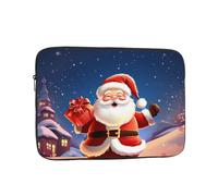 12 inch Laptop Case Christmas Santa Claus Laptop Sleeve Computer Bag Water Resistant Computer Case Carrying Cover Compatible for Men Women