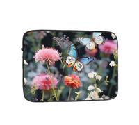 12 inch Laptop Case Colorful Flowers Butterflies Laptop Sleeve Computer Bag Water Resistant Computer Case Carrying Cover Compatible for Men Women