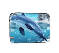 12 Inch Laptop Handbag, Minimalist Style Winter The Dolphin Print Design Lightweight Portable For Daily Commute Work
