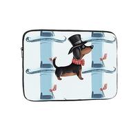 12 Inch Laptop Sleeve Bag Waterproof Shockproof Laptop Case Bag Parisian Dachshund Lightweight Tablet Carrying Case