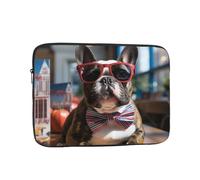 12 Inch Laptop Sleeve Bag Waterproof Shockproof Laptop Case Bags Lightweight Computer Skin Bag French Bulldog Wearing Sunglasses Tablet Carrying Case