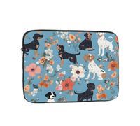12 Inch Laptop Sleeve, Soft Protective Case With Border Collie Florals Print,Slim Lightweight Bag Specially Compatible With 12 Inch Macbook, Fits Some Pc Notebook