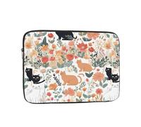 12 Inch Laptop Sleeve, Soft Protective Case With Funny Cats Birds And Flowers Print,Slim Lightweight Bag Specially Compatible With 12 Inch Macbook, Fits Some Pc Notebook