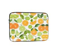 12 Inch Laptop Sleeve, Soft Protective Case With Yellow Blossom And Orange Fruits Print,Slim Lightweight Bag Specially Compatible With 12 Inch Macbook, Fits Some Pc Notebook