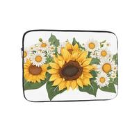 12 Inch Laptop Sleeve, Soft Protective Case With Yellow Sunflowers And White Flowers Print,Slim Lightweight Bag Specially Compatible With 12 Inch Macbook, Fits Some Pc Notebook