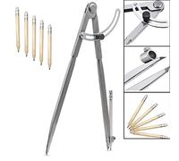 12 Inch Large Adjustable Pencil Marking Compass Circle, Scratch Marking Locking Wing Divider for Drawing Circles, Woodworking, Metalworking, and Leather Work