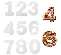 12 Inch Large Size Number Cake Moulds, 9 Pcs 0-8 Number Cake Stencils, Flat Plastic Templates for DIY Number Cakes, Cookies, Pastry, Number Cake Stencil