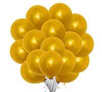 12 Inch Latex Balloon Metallic Pearl Gold Colour Pack of 25 For Valentine Day Decorations Wedding Anniversary Baby Shower Birthday Supplies Romantic Party Balloons.
