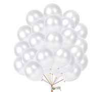 12 Inch Latex Balloon Metallic Pearl Off White Colour Pack of 25 For Valentine Day Decorations Wedding Anniversary Baby Shower Birthday Supplies Romantic Party Balloons.
