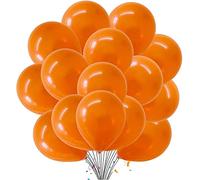 12 Inch Latex Balloon Metallic Pearl Orange Colour Pack of 50 For Valentine Day Decorations Wedding Anniversary Baby Shower Birthday Supplies Romantic Party Balloons.
