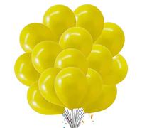 12 Inch Latex Balloon Metallic Pearl Yellow Colour Pack of 25 For Valentine Day Decorations Wedding Anniversary Baby Shower Birthday Supplies Romantic Party Balloons.