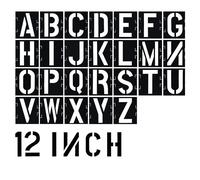 12 Inch Letter Stencils - Alphabet Art Craft Stencil Kit - Plastic Large Size Letter Stencils for Wood, Wall, Fabric, Glass, Paper, Signage & DIY Art Projects