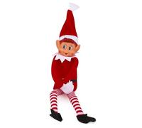 12 inch long leg soft body vinyl face elf with hat & tag
