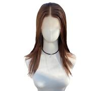 12 Inch Long Straight Chocolate Brown Lace Front Wig, 13x4 Synthetic Pre Plucked Glueless Wigs for Black Women,Suitable for Everyday Wear
