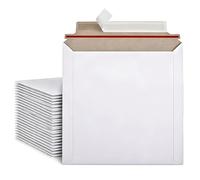 12 inch LP Record mailers 50 Pcs, 340 x 340 mm Cardboard Vinyl Mailer envelopes with Peel and Seal Closure, White fibreboard