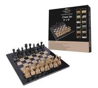 12 Inch Luxury Marble Chess Set - Chess Boards for Adults - Classic Chess Sets for Adults with Handcrafted Stone Board & Marble Chess Pieces - Ideal for Home Decor (Black & Coral)