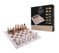 12 Inch Luxury Marble Chess Set - Chess Boards for Adults - Classic Chess Sets for Adults with Handcrafted Stone Board & Marble Chess Pieces - Ideal for Home Decor (White & Green)