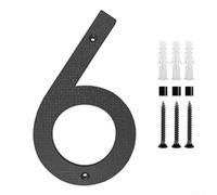 12 inch matte black house numbers for property identification with smooth finish and uniform character depth (6)