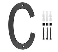 12 inch matte black house numbers for property identification with smooth finish and uniform character depth (C)