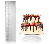 12 Inch Metal Cake Scraper, Large Cake Scraper with Scale, Smoother and Smoother Cake Edges, Cake Decorating Tool for Baking Measuring Cake Mousse Cream Accessories