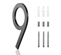 12 Inch Metal House Numbers For outside, Large Address Numbers For House, Extra Large Modern House Numbers For Outside Matte BlackFloating Flush MountAluminumHome Address Numbers 9