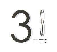 12 Inch Modern Floating House Numbers for Outside | Large Metal House Numbers for Outdoors | Black Coated Rust-Proof Home Address Numbers/Plaques | Metal Numbers