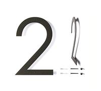 12 Inch Modern Floating House Numbers for Outside | Large Metal House Numbers for Outdoors | Black Coated Rust-Proof Home Address Numbers/Plaques | Metal Numbers