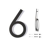 12 Inch Modern Floating House Numbers for Outside | Large Metal House Numbers for Outdoors | Black Coated Rust-Proof Home Address Numbers/Plaques | Metal Numbers
