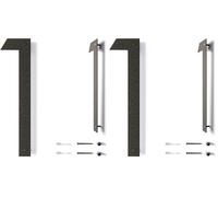 12 Inch Modern Floating House Numbers for Outside | Large Metal House Numbers for Outdoors | Black Coated Rust-Proof Home Address Numbers/Plaques | Metal Mailbox Numbers (Pack of 2)
