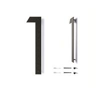 12 Inch Modern Floating House Numbers for Outside | Large Metal House Numbers for Outdoors | Black Coated Rust-Proof Home Address Numbers/Plaques | Metal Mailbox Numbers