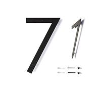 12 Inch Modern Floating House Numbers for Outside | Large Metal House Numbers for Outdoors | Black Coated Rust-Proof Home Address Numbers/Plaques | Metal Numbers