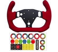 12 Inch Motorsport Style For Logitech G RS50 System or Pro SIM Racing Wheel; lightweight Real Carbon Fiber Suede For Logitech RS Steering Wheel X/S PS4/PS5 Wheel Hub (12 Inch Motorsport Style-Red)