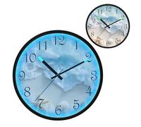 12 Inch Night Light Wall Clock Beach Waves Starfish Shells Pattern LED Wall Clocks Silent Battery-Operated Glow in The Dark Large Digital Display for Bedroom Living Room Kitchen