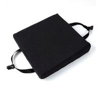 12 Inch Non Slip Stool Cushion with Adjustable Straps 2" Thicken Foam Seat Cushion Detachable Stool Pad with Zipper Washable Square Chair Pad Black