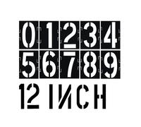12 Inch Number Stencils Reusable Number Templates Interlocking Stencil Kit Plastic Large Size Number Stencils for Wood Wall Paper Fabric Glass Signage DIY Art Projects