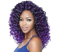 12 Inch Ocean Wave Crochet Hair 6 Packs Ombre Purple Ocean Deep Wave Synthetic Curly Crochet Braiding Hair Extensions