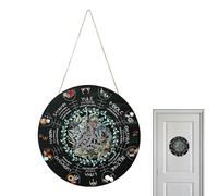 12 Inch Pagan Wheel Of The Year Wood Sign Pagan Wall Decor Handmade Wicca Door Sign Wicca Door Sign Wall Decor Wicca Calendar Yule Altar With Knot Pattern Witches Runes Sabbats Pagan Sign