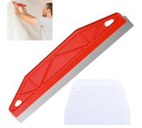 12 Inch Paint Edger Tool,Paint Shield for Cutting in,Painting Tools with 1 Pcs Plastic Scrapers, for Removing Wallpaper Paint, Filling Putty, Repairing Drywall and Plaster Scraping