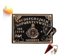 12 Inch Pendulum Board - Black Divination Wood Board | Black Ghost Board Made of Wood, Engraved Magic Board, Ouija Board for Fortune Telling, Spiritual Message, Witch Pendulum Set Supplies